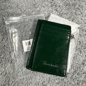 Travelambo Front Pocket Minimalist Leather Slim Wallet RFID Blocking Green EDC